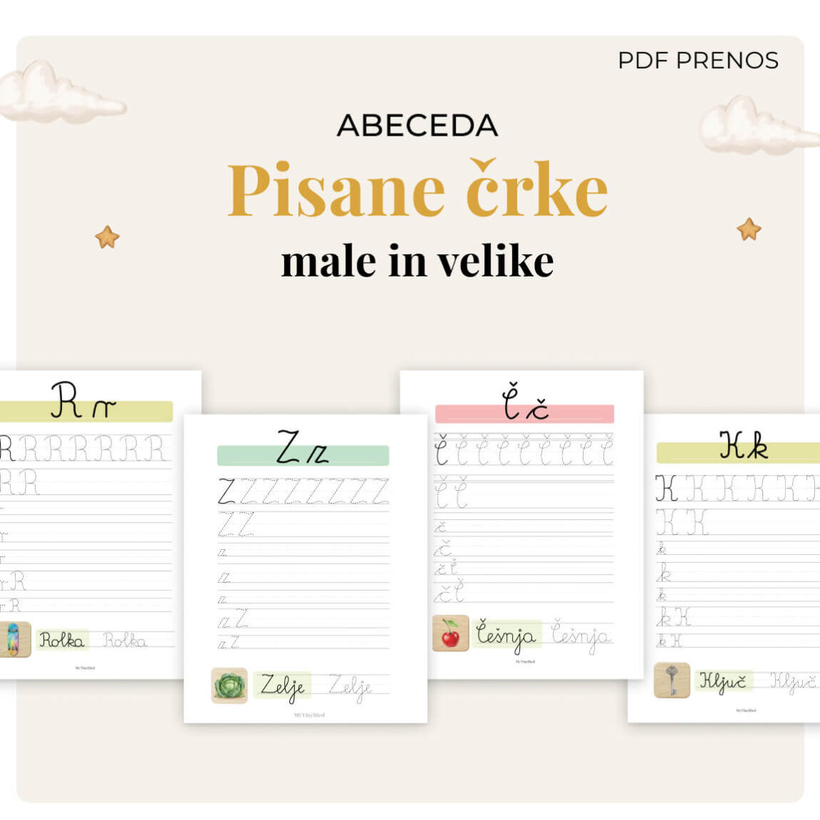 Velike in male pisane črke - Učimo se pisanja