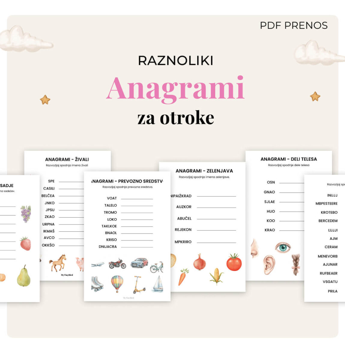 Anagrami za otroke - PDF natisni sam
