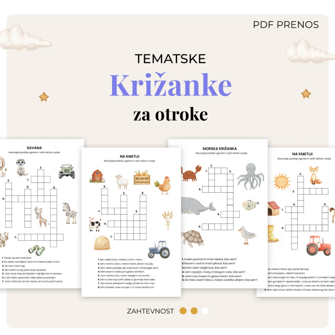 Križanke za otroke - PDF natisni sam
